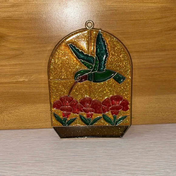 Handcrafted Stained Glass Sun Catcher Hummingbird - Picture 1 of 4